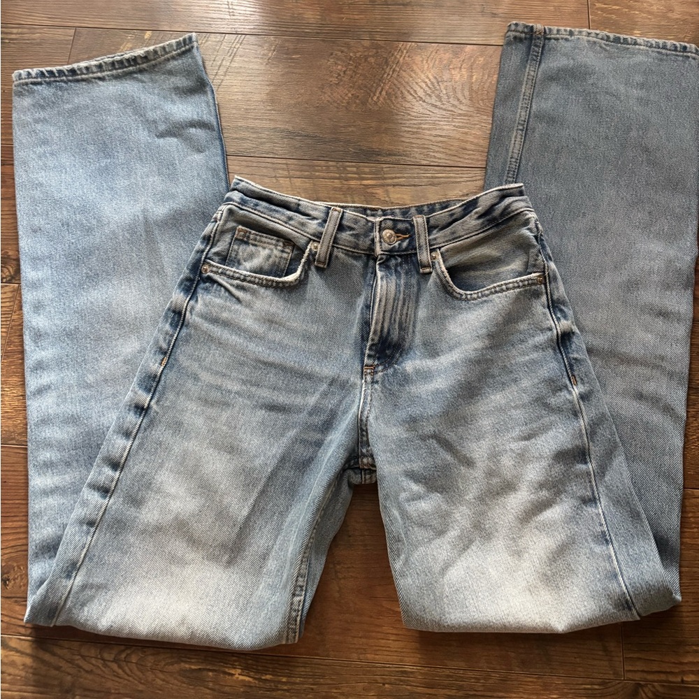 Zara Light Blue mid rise baggy Jeans